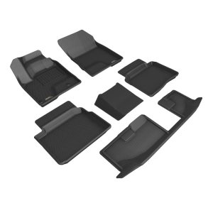 Mitsubishi Outlander Floor Mats - Front + Rear - 3D MAXpider - Kagu - Combo - Black - `22-`25